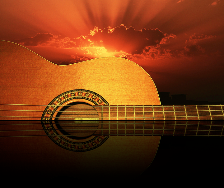Classical Guitar and Sunrise